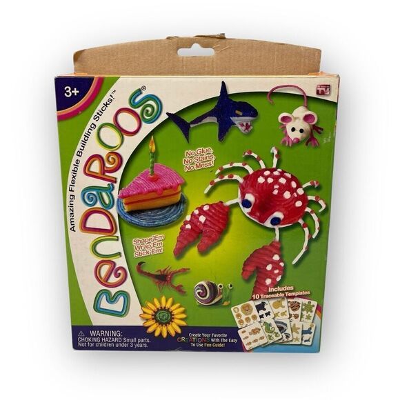 Bendaroos 500 Pieces Flexible Building Sticks Mega Pack 10 Templates Opened - Picture 1 of 12